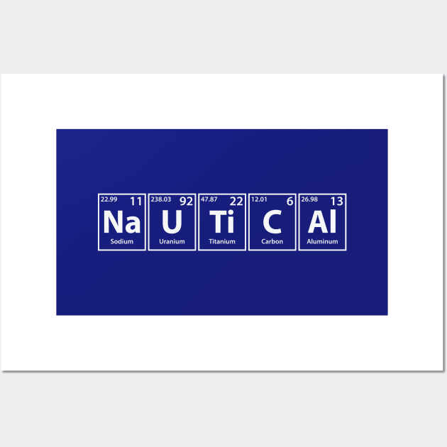 Nautical (Na-U-Ti-C-Al) Periodic Elements Spelling Wall Art by cerebrands